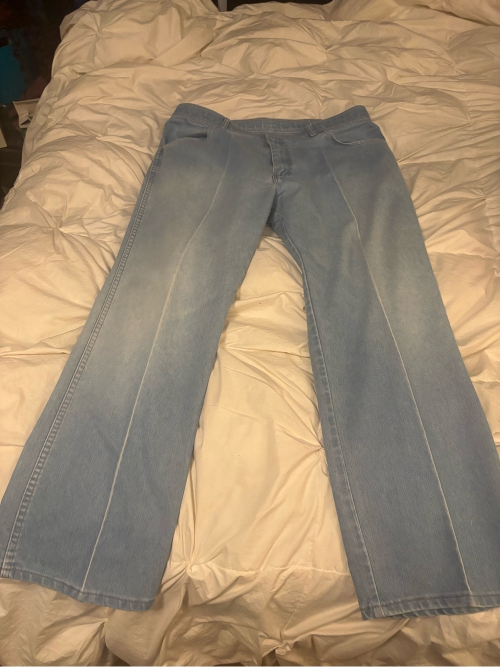 Wrangler Light Blue Straight Leg Jeans with Panel Seams